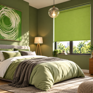 moderno-dormitorio-cortinas-roller-blackout-verde-